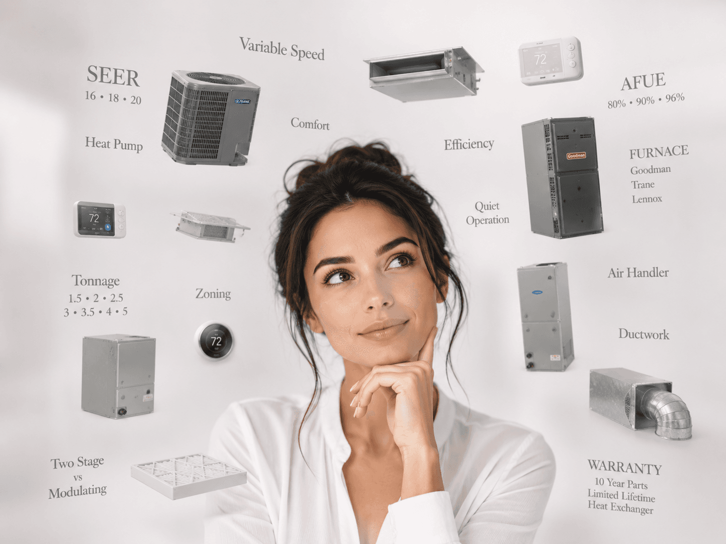 Homeowner comparing HVAC system options
